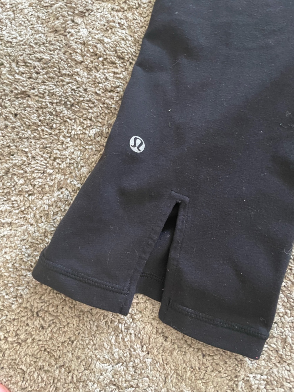 lululemon athletica Black Cropped Leggings with Pink Marled Waistband - Picture 9 of 9